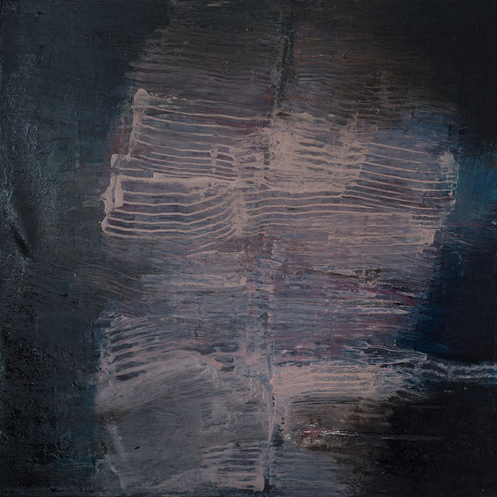 Jules Allan, Blurred lines 2, 60 x 60cm, Mixed media on canvas