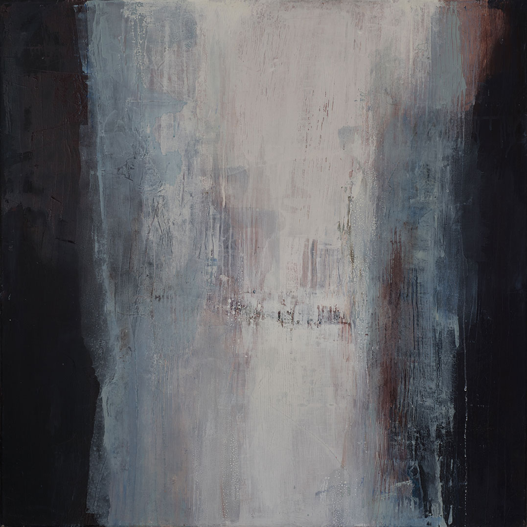 Jules Allan, Veiled, 90 x 90cm, Mixed media on canvas